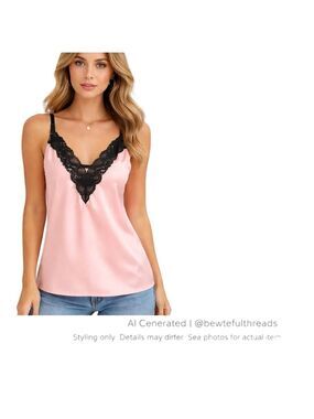 Victoria’s Secret M Pink Satin Lace Cami Top Y2K Romantic NWT